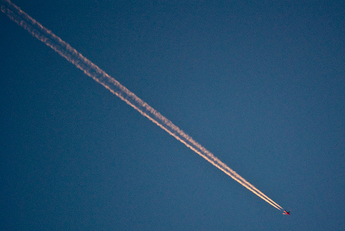 Nighttime vapor trails